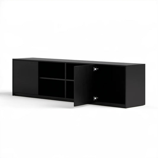 Czarna szafka RTV z płyty laminowanej 140 × 40 × 45 cm
